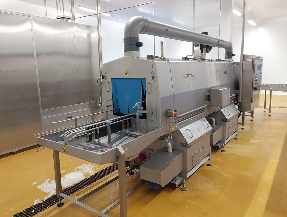 NMG Process, tunnel de lavage et rinçage pour caisses industrie agro-alimentaire
